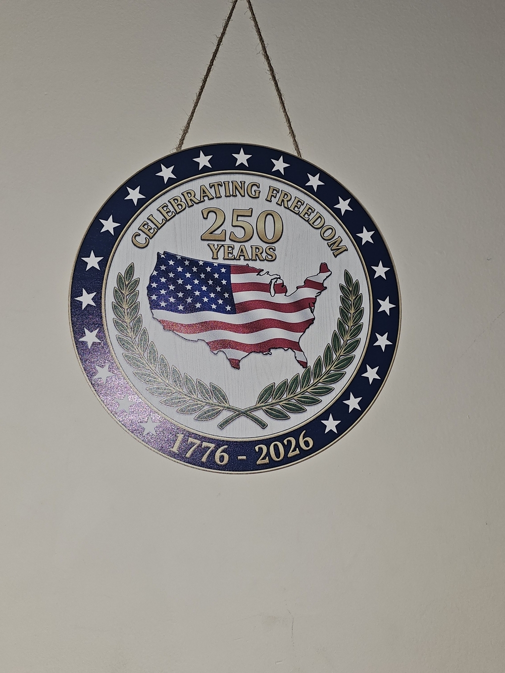 Patriotic 250 Years Celebrating Freedom Wall Plaque - Blue, Red, White..40pcs